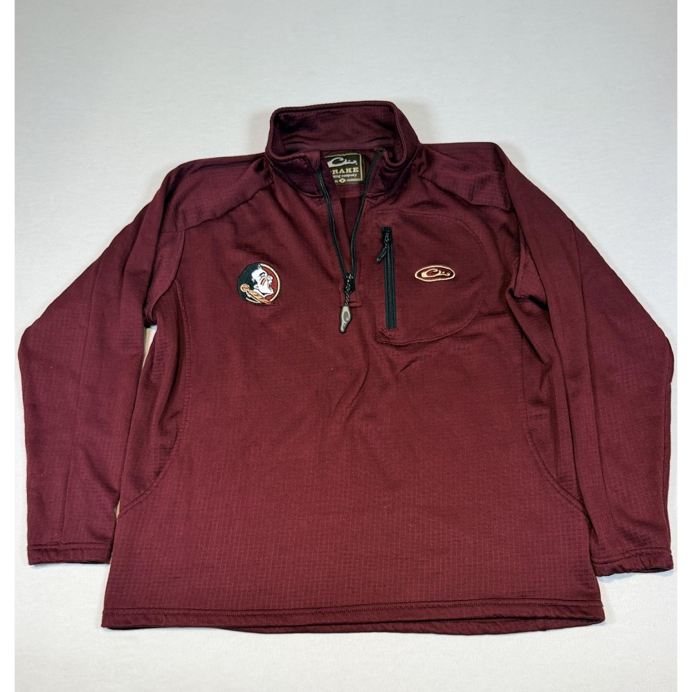 Florida State Seminoles Jacket Mens Large Red NCAA Football Drake 1/4 Zip